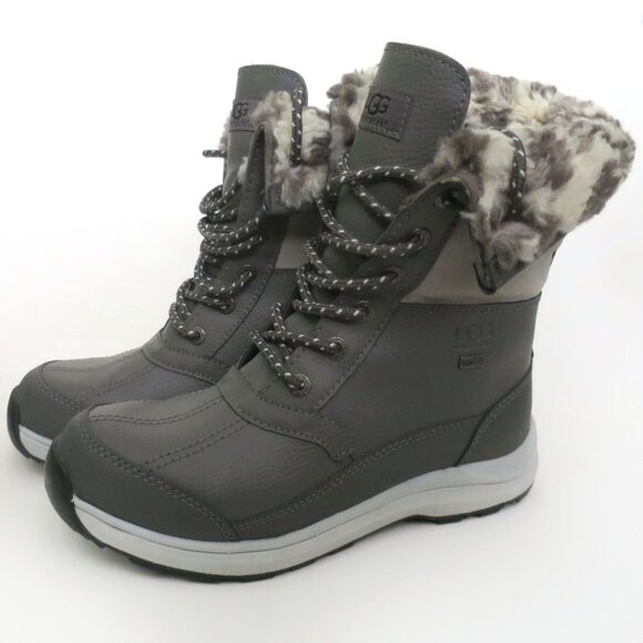UGG Zaylee Leopard Charcoal Waterproof Snow Boots Size 7 NWOT - Picture 1 of 10